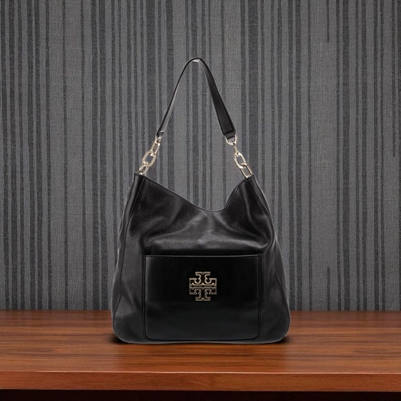 Tory Burch Black Leather Hobo Bag - Picture 1 of 6